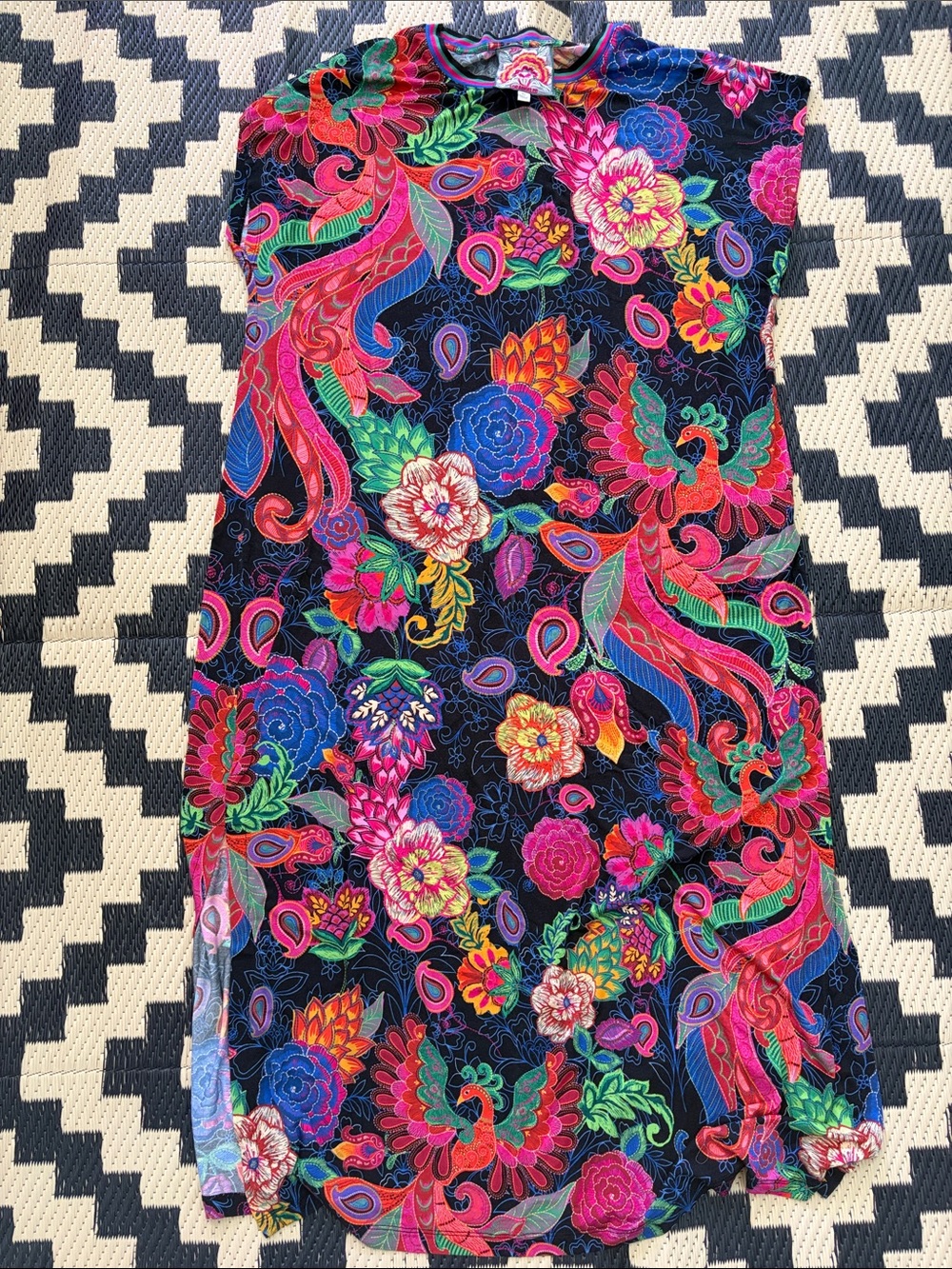 EUC Gorgeous Johnny Was Rainbow Print Tunic Style Dress Women’s XL